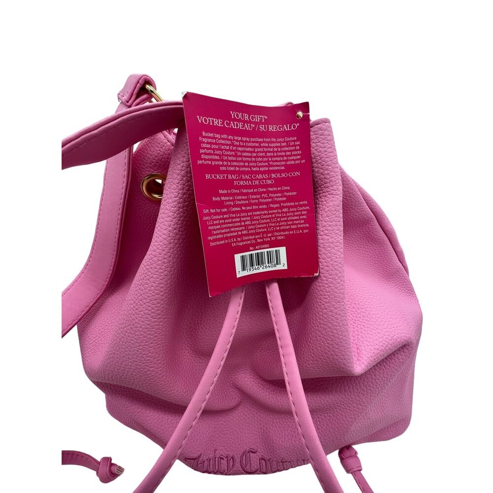 NWT Juicy Couture Viva La Juicy Pink Bucket Bag with Shoulder Strap & Crossbody - Picture 4 of 7